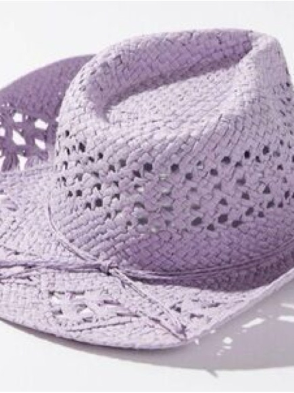 Urban Outfitters Lilac Woven Straw Cowgirl Hat